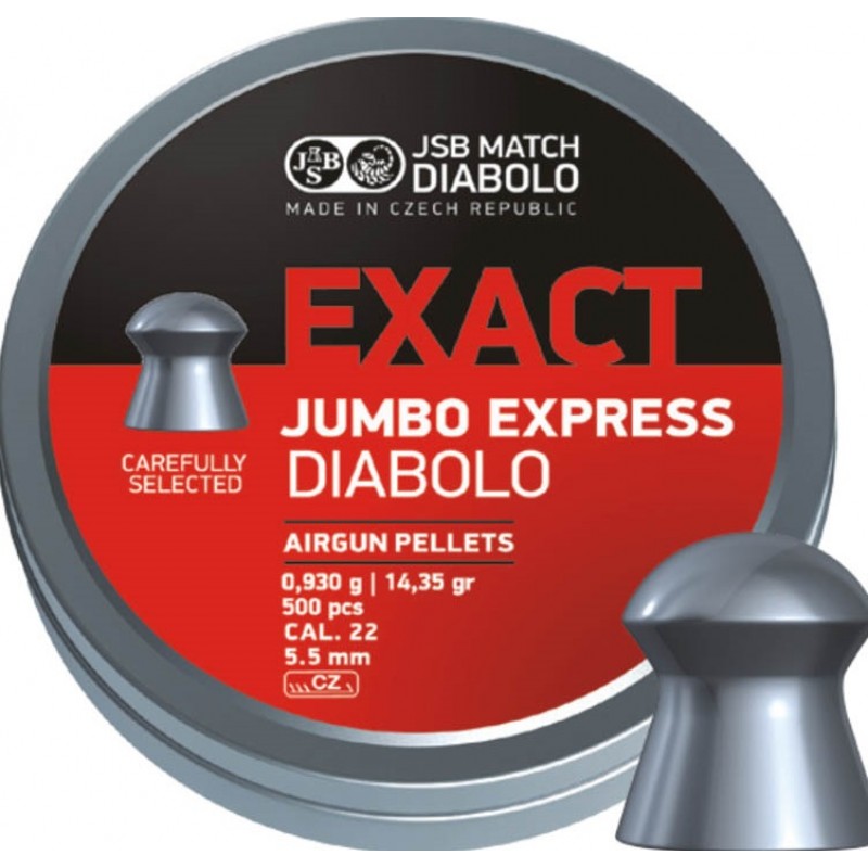 ΒΛΗΜΑΤΑ JSB EXACT JUMBO 5.52mm / 500, EXPRESS, (0.930gr / 14.35grain) Αναλωσιμα και αξεσουαρ αεροβολων 